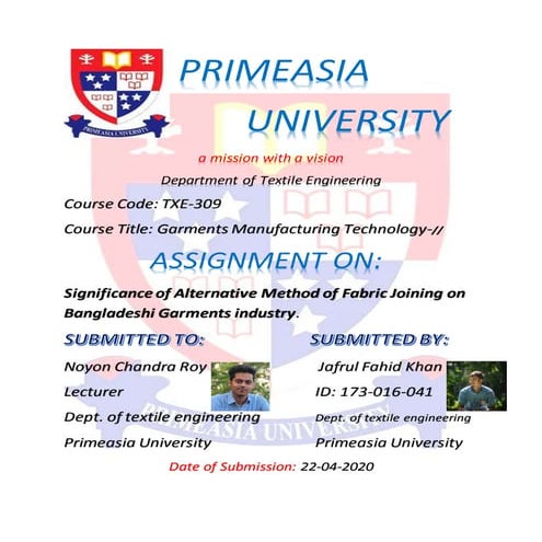 Significance of alternative method of fabric joining on bangladeshi garments ...