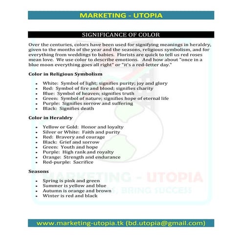 Significance of colors