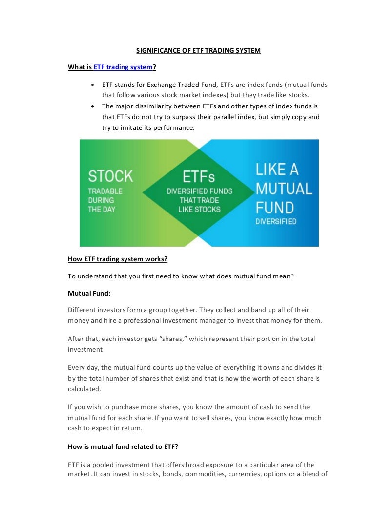 Trading system etf