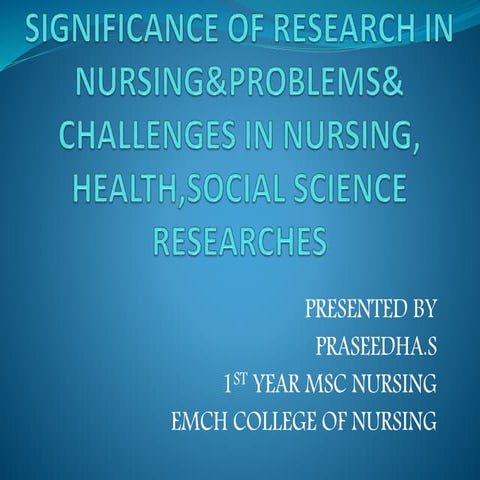 Significance of research innursing