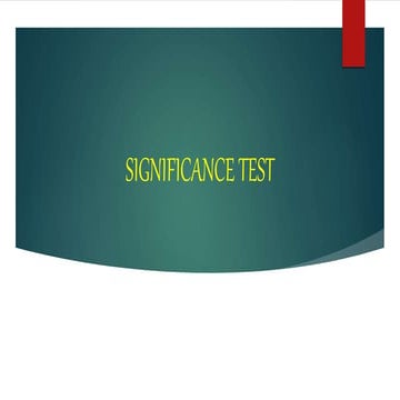 Significance test