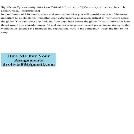 Significant Cybersecurity Attack on Critical Infrastructure [Your s.pdf