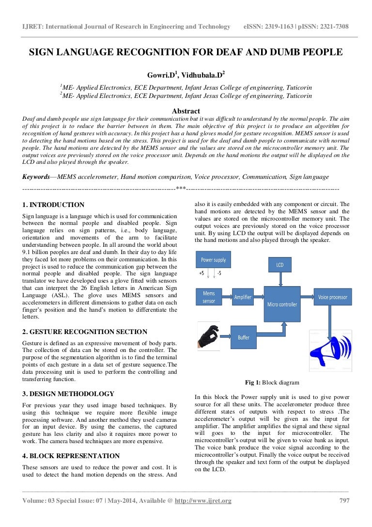 Sign language recognition for deaf and dumb people