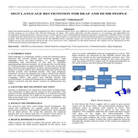 Sign language recognition for deaf and dumb people