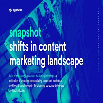signmesh snapshot - shifts in content marketing landscape