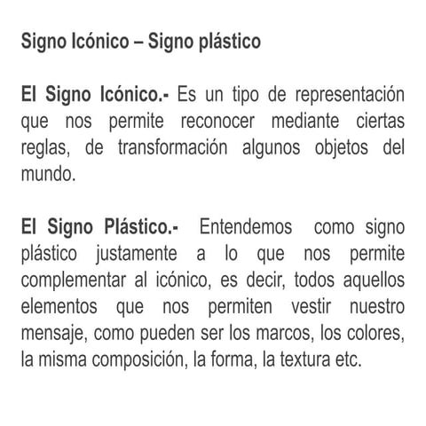 Signo iconico   signo plástico