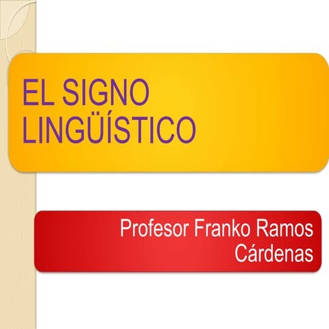 El signo linguistico