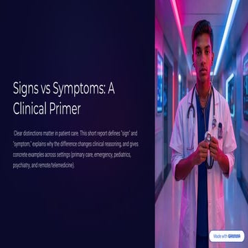Understanding Signs vs Symptoms: A Clinical Guide for Accurate ...
