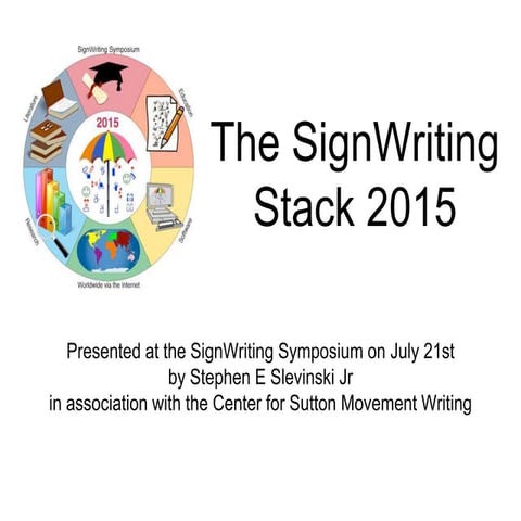 SIGNWRITING SYMPOSIUM PRESENTATION 43: The SignWriting Stack 2015 by Stephen ...