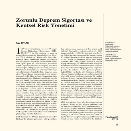 Sigorta ve Kensel Risk Yönetimi
