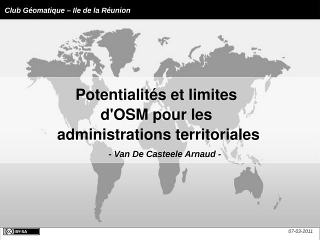 Potentialités et limites  d'OSM pour les  administrations territoriales