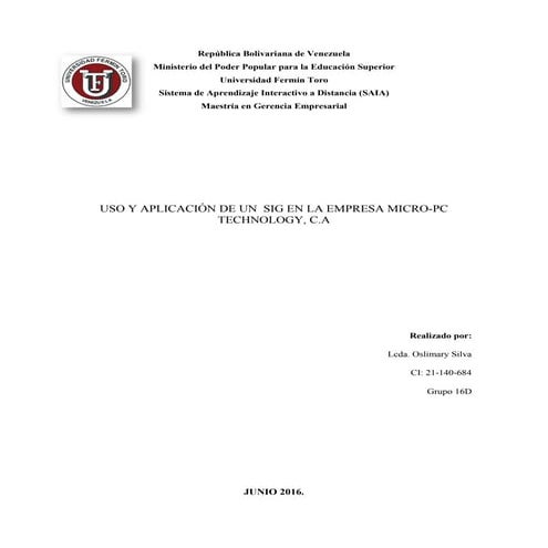 SISTEMA DE INFORMACION GERENCIA (SIG)