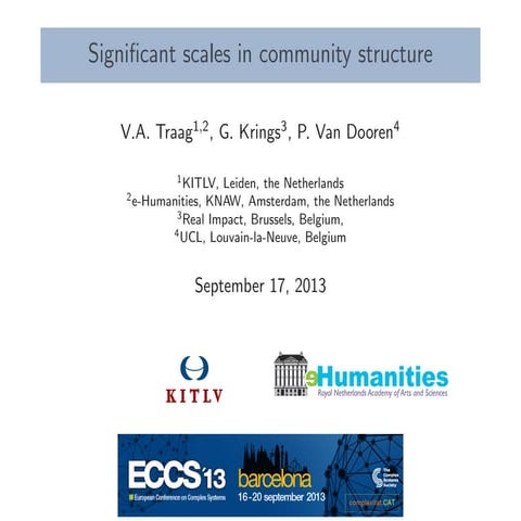 Significant scales in community structure