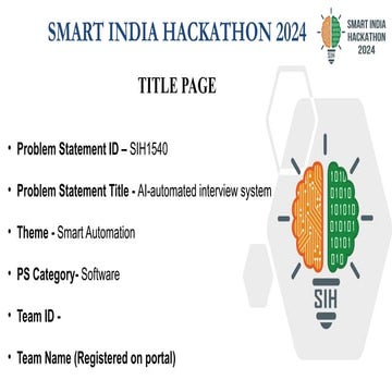 SIH2024 ppt presentation for smart india hackathon