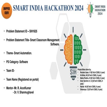 Smart India Hackathon Project Ideas for upcoming hackathons | PPTX