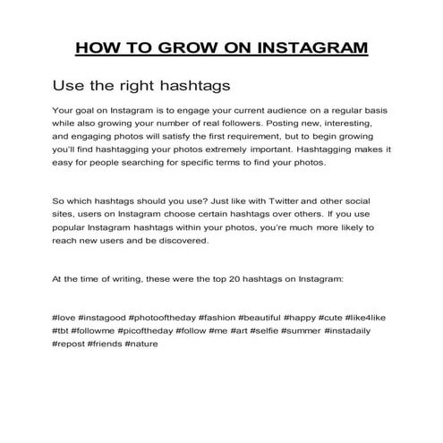 How to grow on Instagram
