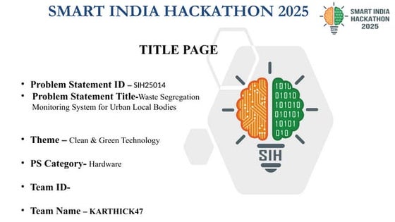 Title-Waste Segregation Monitoring System for Urban Local Bodies