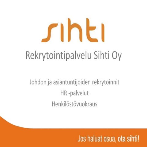 Rekrytointipalvelu Sihti Oy | PPTX