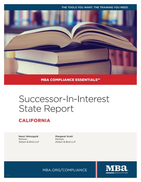 MBA Compliance Essentials Successor-In-Interest State Report - California