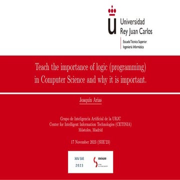 Teach the importance of logic (programming)in Computer Science and why it is ...