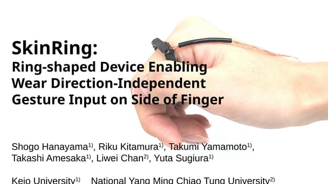 SkinRing: Ring-shaped Device Enabling Wear Direction-Independent  Gesture Input on Side of Finger