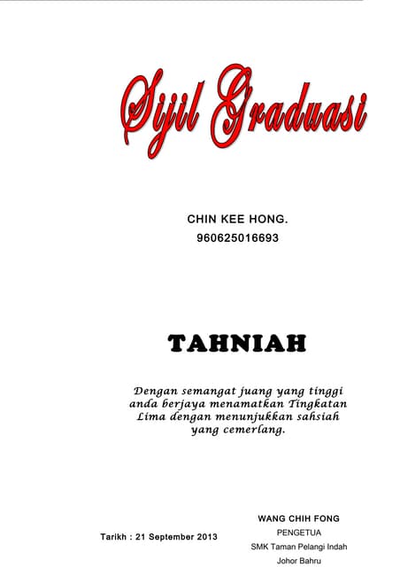 Sijil Graduasi 5sn2