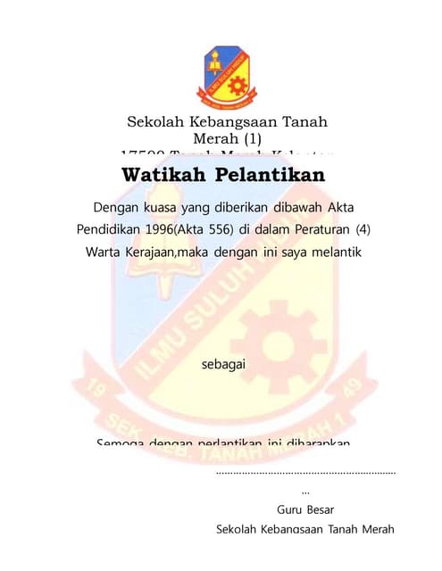Majlis watikah pelantikan PENGAWAS