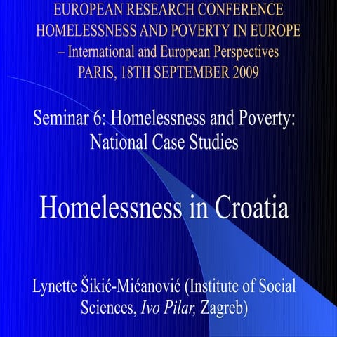 Homelessness in Croatia