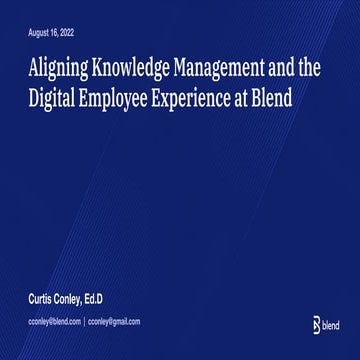 SIKM - KM & Employee Experience at Blend