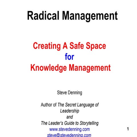 Radical Management slides Steve Denning
