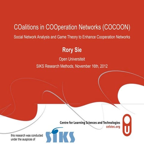 Invited talk @ SIKS Research Methods course