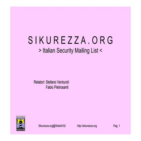 2004: Webbit Padova 04: Presentazione Sikurezza.Org