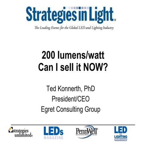 200 lumens / watt LED Lighting Can I sell it Now?