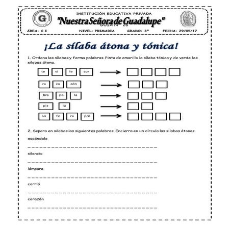 Silabas atonas y tonicas