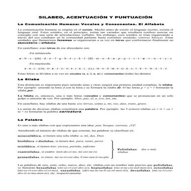 Silabeo, acentuacion y puntuacion normas