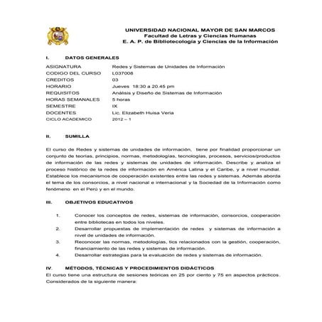 Silabo  redes y sistemas-2012