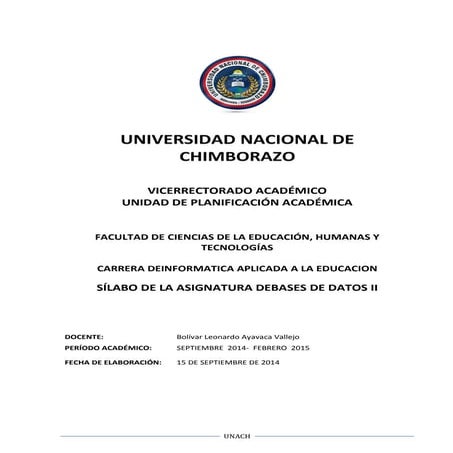 Plan de clases de base de datos i 2020 | PDF