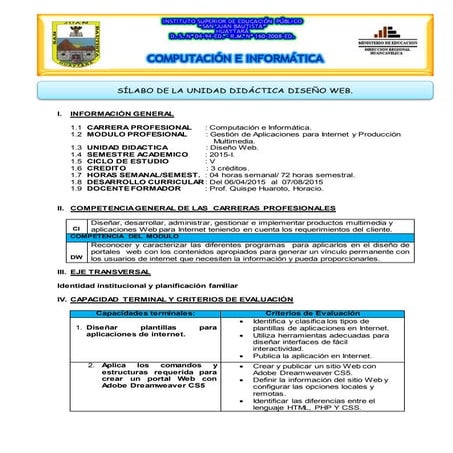 Silabo de diseño web isep san juan bautista
