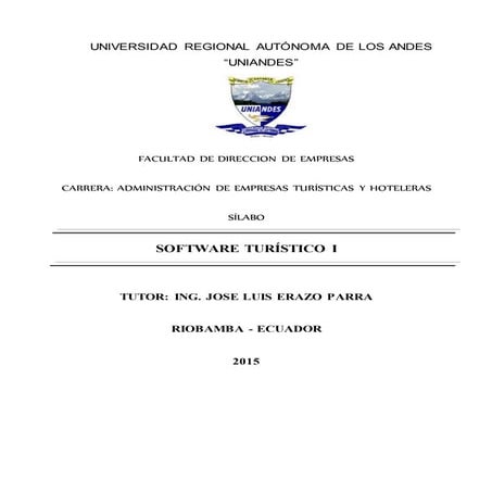 Silabo de software turistico I