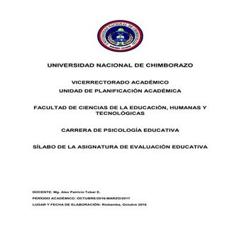 Silabo evaluacion educativa pato tobar