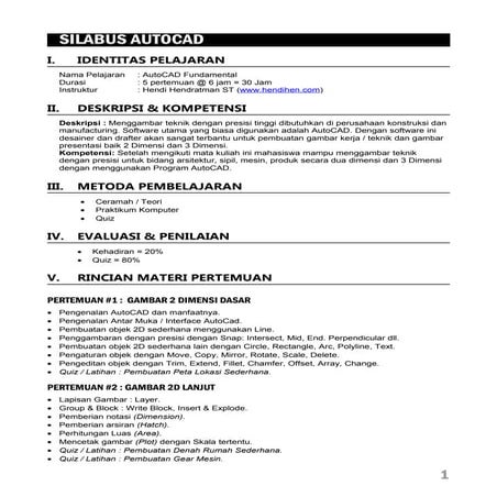 Silabus autocad