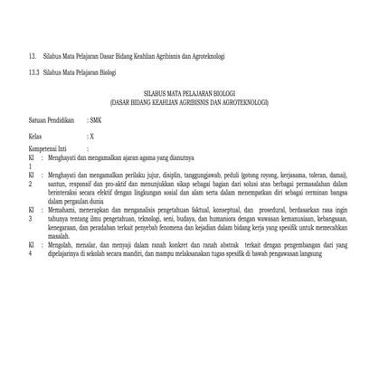 Silabus biologi   agrobisnis & agriteknologi
