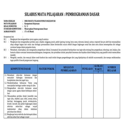 silabus pemrograman dasar.doc