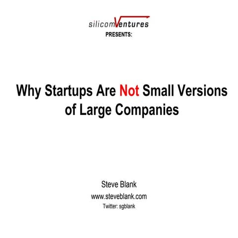 Why Startups Are _Not_ Small Versions of Large Companies