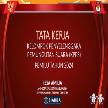 SILDE TATA KERJA KPPS belajar bekerja dengan semangat | PPTX