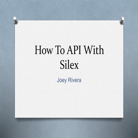 Intro to Silex