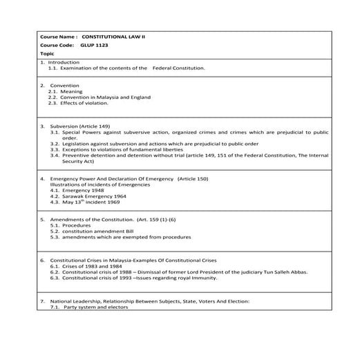 Syllabus COnstitutional Law II | PDF