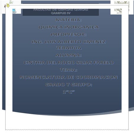 Ejercicio de Nomenclatura De Coordinacion