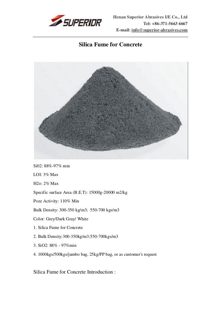 Silica Fume for Concrete