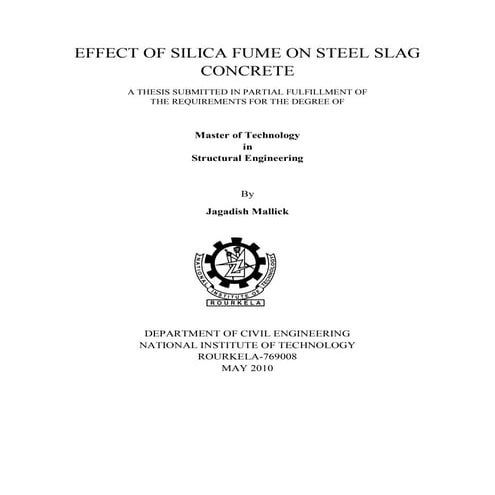 Effect of silica fume on the strength of cement mortar | PDF